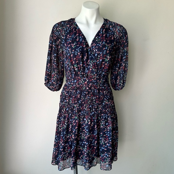 Ted Baker Casidee Heart Print Puff Sleeve Chiffon Mini Dress, Size US 6 - Picture 5 of 12